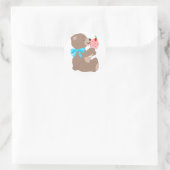 Teddie ijs-trans ronde sticker (Tas)