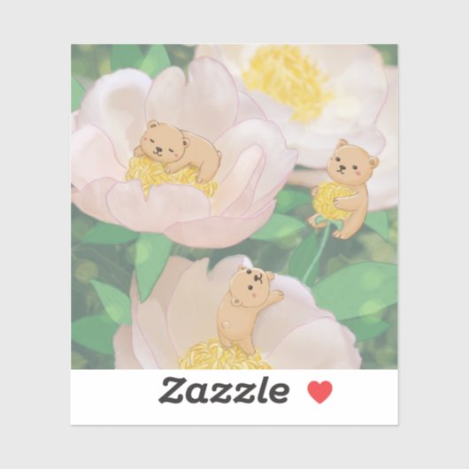 Teddies & Bloemen Illustratie Sticker (Vel)