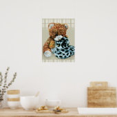Teddies knuffels afdruk poster (Keuken)