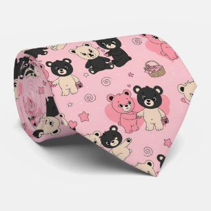 Teddies met Hartjes en Roze - Valentijn (1) Stropdas
