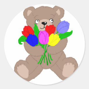 teddies tulpen ronde sticker