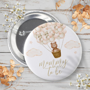 Teddige Mammoetje Gouden Babyborrel Ronde Button 5,7 Cm