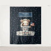 Teddy Astronaut achtergrond voor Little Boy's Part Wandkleed (Voorkant)