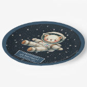 Teddy Astronaut Boy Verjaardagsfeestje Papier Bord (Gekanteld)