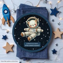 Teddy Astronaut Boy Verjaardagsfeestje Papier Bord