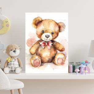 Teddy baby beer met boegwaterverf poster