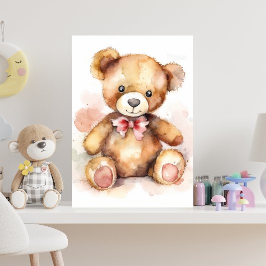 Teddy baby beer met boegwaterverf poster