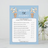 Teddy Baby Borrel Mama of Papa Uitnodiging (Staand voorkant)
