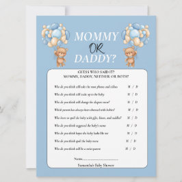Teddy Baby Borrel Mama of Papa Uitnodiging