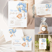 Teddy Baby Boy Shower Ronde Sticker