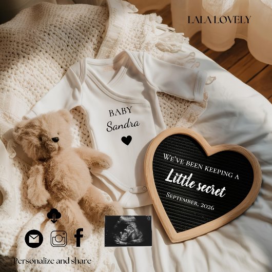  Teddy baby  reveal pregnancy announcement card  Aankondiging