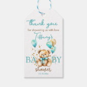 Teddy baby shower dank u gunst cadeaulabel (Voorkant)