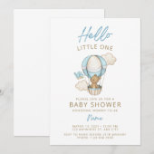 teddy baby shower invite kaart (Voorkant / Achterkant)