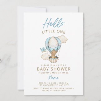 teddy baby shower invite kaart
