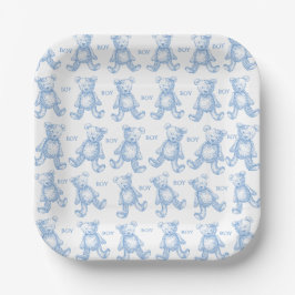 Teddy baby shower paper plates papieren bordje