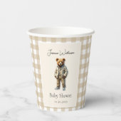 teddy-Baby shower Papieren Bekers (Achterkant)