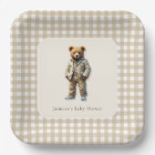  teddy-Baby shower Papieren Bordje (Voorkant)