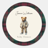  teddy-Baby shower Ronde Sticker (Voorkant)