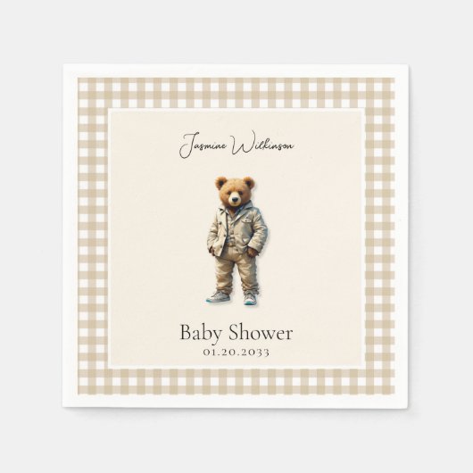 teddy-Baby shower Servet (Voorkant)