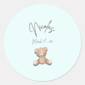 Teddy Baby shower Stickers (Voorkant)