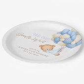  Teddy Baby Shower voor jongen  Papieren Bordje (Gekanteld)