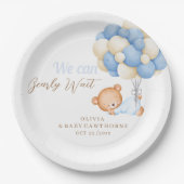  Teddy Baby Shower voor jongen  Papieren Bordje (Voorkant)