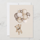 Teddy Ballon Baby Shower Uitnodiging (Achterkant)