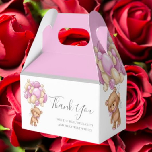 Teddy ballon roze favorietendoos bedankdoosjes