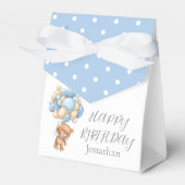 Teddy Balloon Bearly Wait Birthday Boy Blue Favor Bedankdoosjes (Voorkant Zijde)
