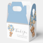 Teddy Balloon Blue Favor Box Bedankdoosjes (Geopend)