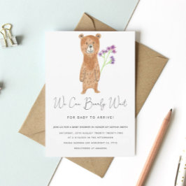 Teddy Barly Wait Baby shower Kaart