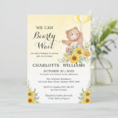 Teddy Barly Wait Sunflower Greenery Baby shower Kaart (Staand voorkant)