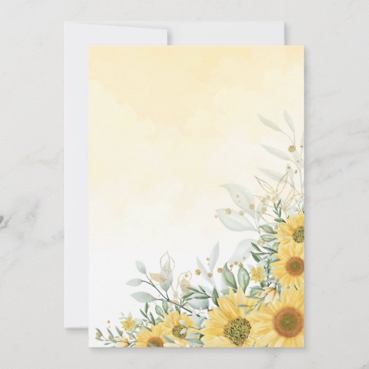 Teddy Barly Wait Sunflower Greenery Baby shower Kaart (Achterkant)