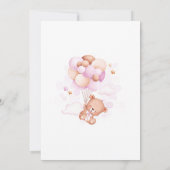 Teddy Bear 1e Verjaardag Beer-y First Girls Pink Kaart (Achterkant)