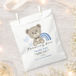 Teddy Bear 1st Birthday Blue Bedankzakje