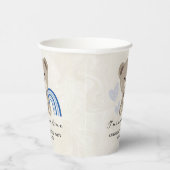 Teddy Bear 1st Birthday Blue Papieren Bekers (Rechts)