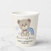 Teddy Bear 1st Birthday Blue Papieren Bekers (Voorkant)