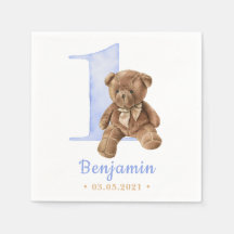  Teddy Bear 1st Birthday Napkins