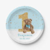 Teddy Bear 1st Birthday Paper Bord (Voorkant)