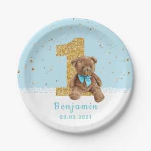 Teddy Bear 1st Birthday Paper Bord
