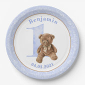 Teddy Bear 1st Birthday Paper Bord (Voorkant)