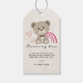 Teddy Bear 1st Birthday Pink Gift Labels Cadeaulabel (Voorkant)