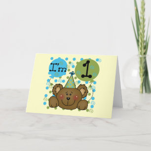 Teddy Bear 1st Birthday Tshirts en cadeautjes Kaart