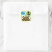 Teddy Bear 1st Birthday Tshirts en cadeautjes Ronde Sticker (Tas)