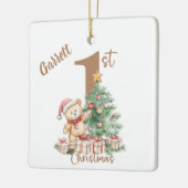 Teddy Bear 1st Christmas Photo Keramisch Ornament (Links)