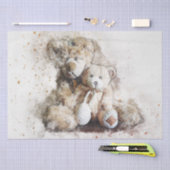 Teddy Bear 23 Waterverf Ontkoppeling 15 x 20 Tissuepapier (Craft)