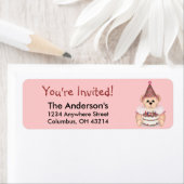 Teddy Bear 2 Birthday Party Adresetiketten Etiket (Insitu)