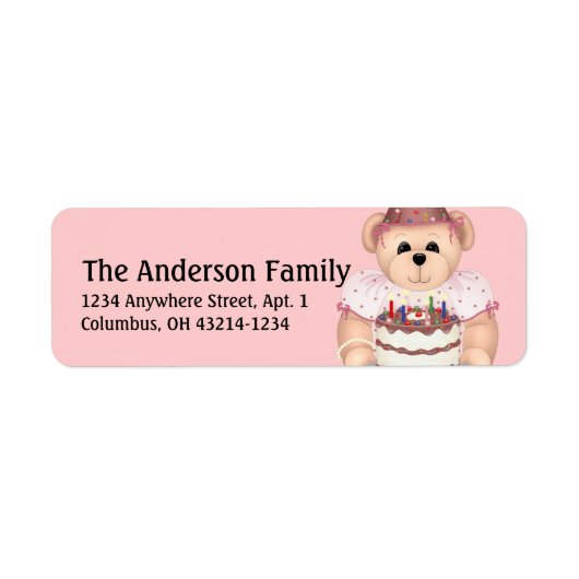 Teddy Bear 2 Birthday Party Adresetiketten Etiket (Voorkant)