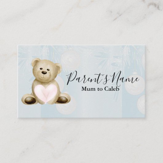 Teddy Bear 2 en Hearts Visitekaartje (Voorkant)