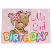 Teddy Bear 2e verjaardag Large Cadeautasje (Voorkant)